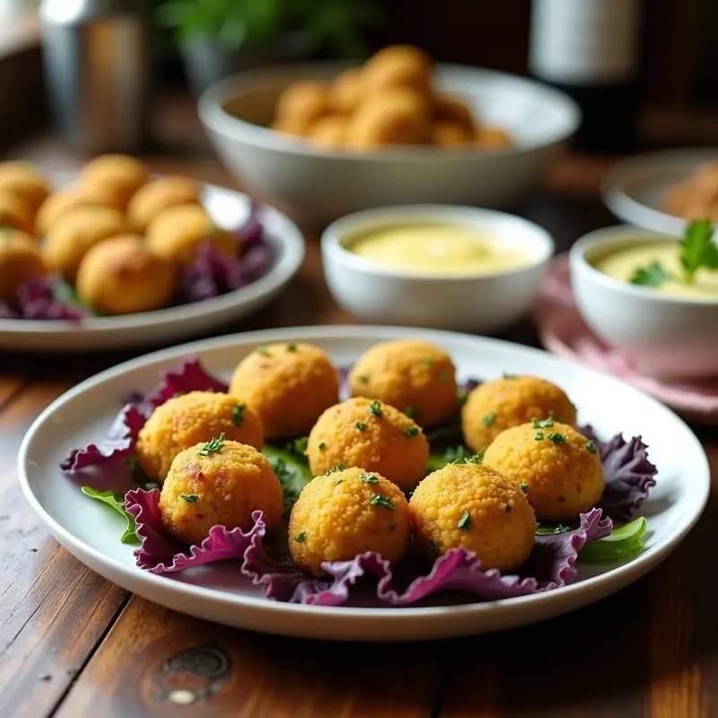 Falafel de Habas y Hilos de Azafrán: Receta en Olla Express con Salsa de Limón y Ajo