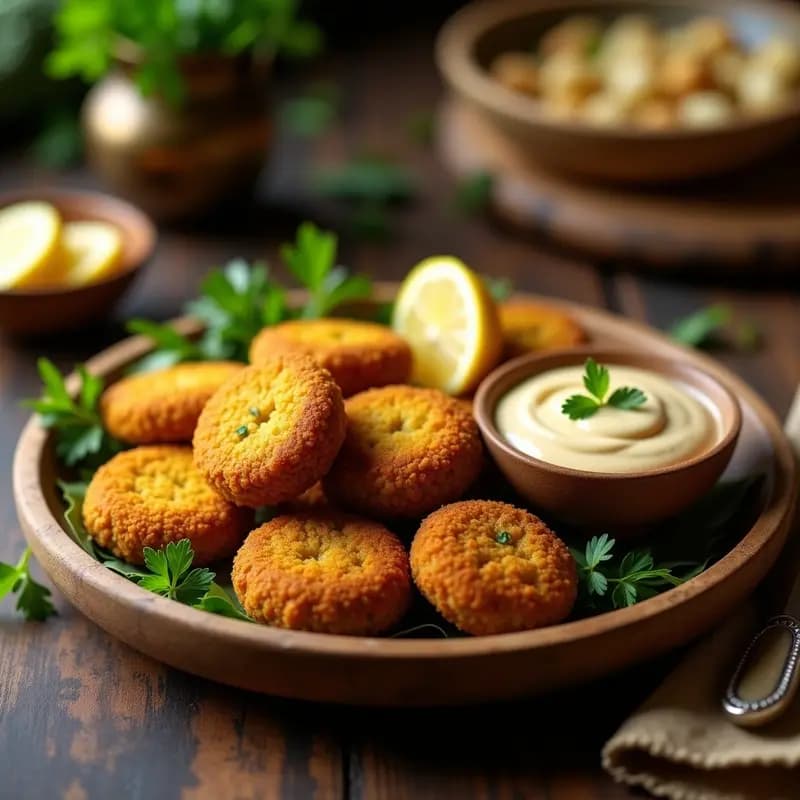 Falafel de Habas y Azafrán con Salsa de Tahini y Limón: Receta Libanesas Tradicional y Sin Harina