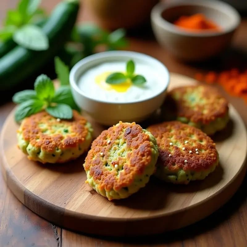 Falafel de Habas y Calabacín con Salsa de Yogur y Menta: Receta Palestina en Airfryer