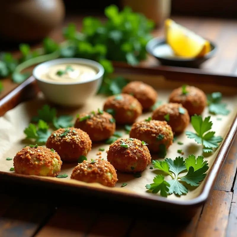 Falafel de Habas y Cilantro al Horno: Aperitivo Egipcio Vegano y Sin Fritura