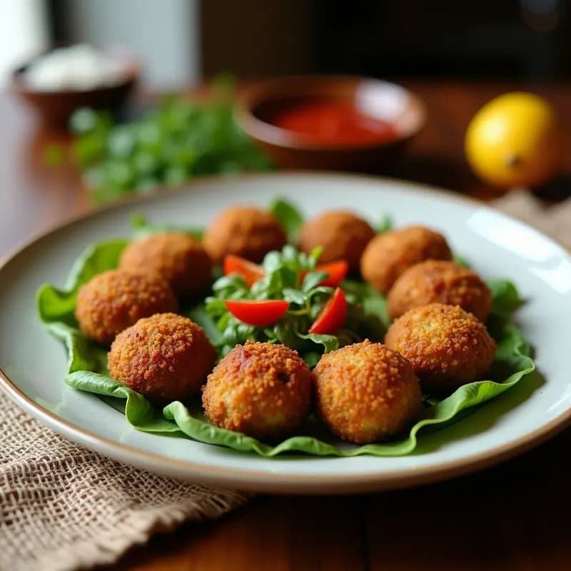 Falafel de Habas y Cúrcuma: Croquetas Orientales Crujientes en Airfryer