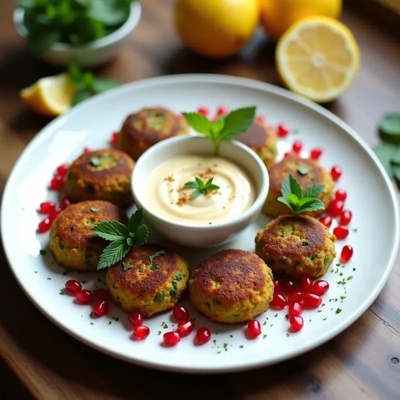 Falafel de Habas y Espárragos con Salsa de Tahini y Granadas: Receta Libanesa Primaveral