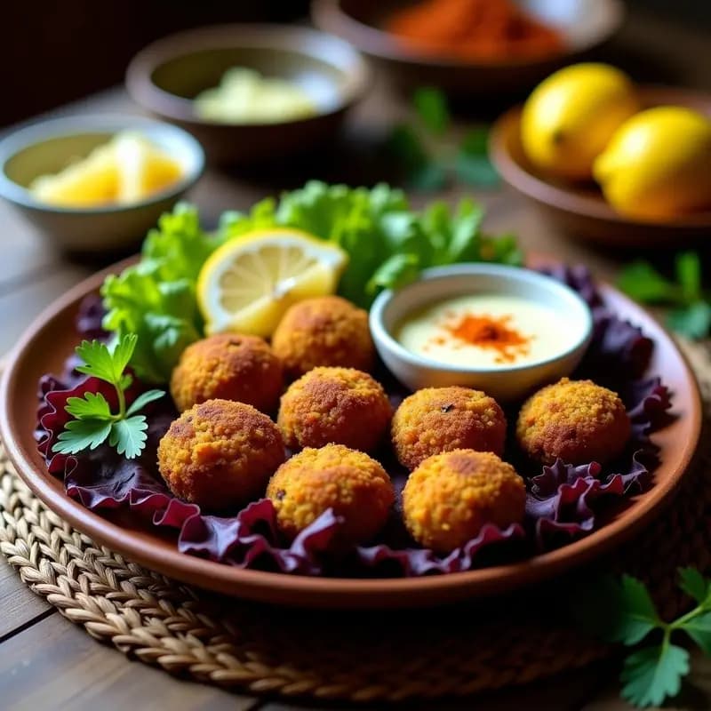 Falafel de Habas con Especias Beréber y Salsa de Yogur de Soja: Receta Norteafricana Sin Gluten