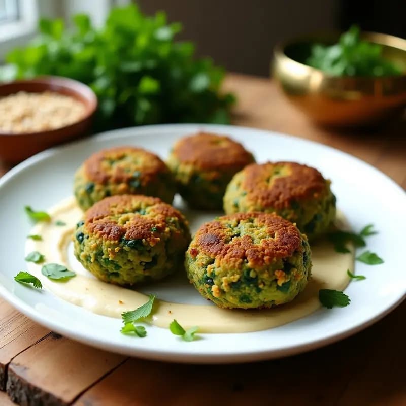 Falafel de Habas Verdes y Espinacas: Versión Libanesas Crudivegana en Airfryer
