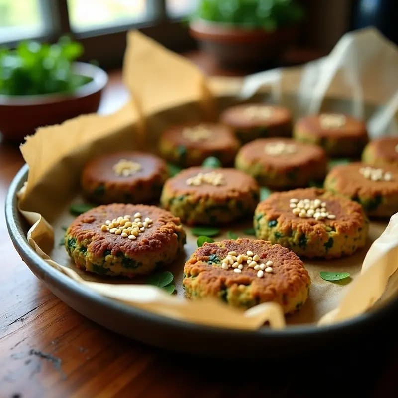 Falafel de Habas y Espinacas al Horno: Receta Libanesa Keto y Sin Harina