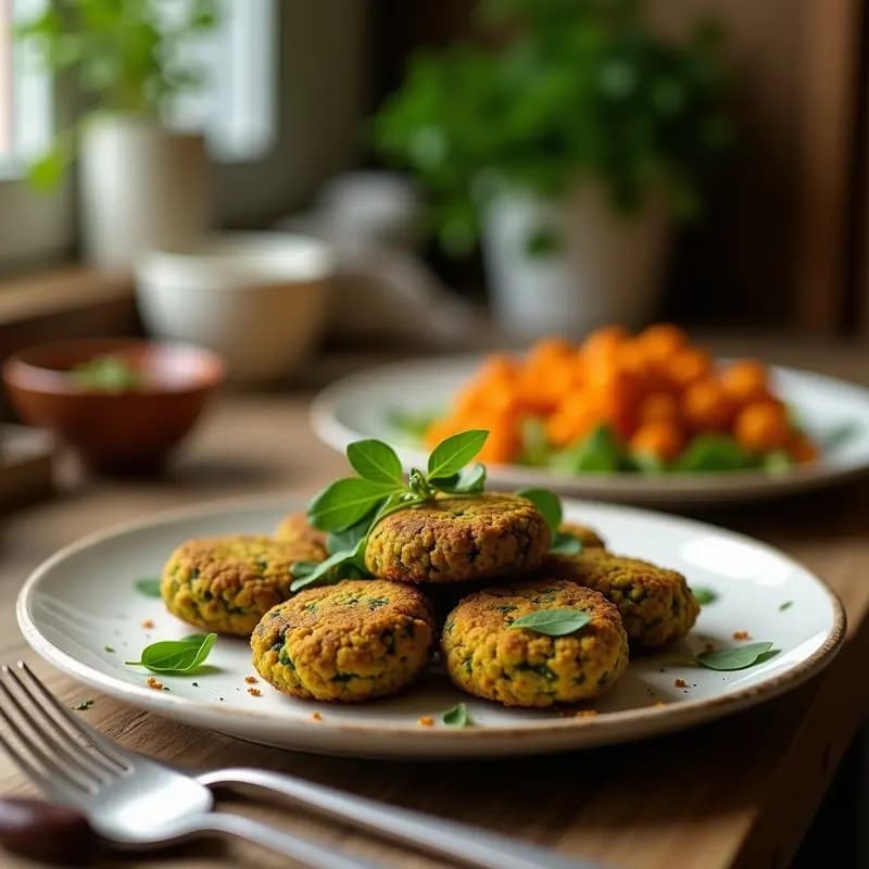 Falafel de Habas y Espinacas al Horno: Aperitivo Mediterráneo Sin Aceite