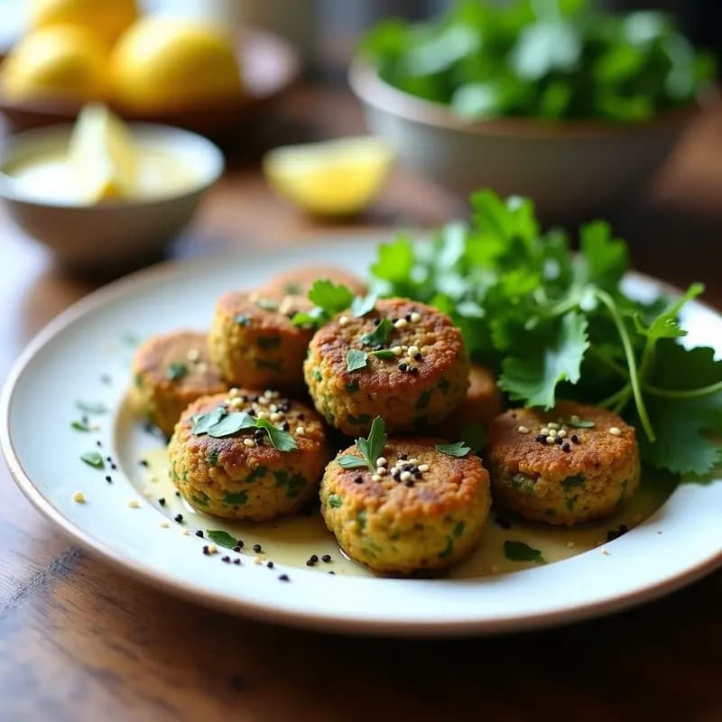 Falafel de Habas y Espinacas: Albóndigas de Oriente Medio Keto en Airfryer