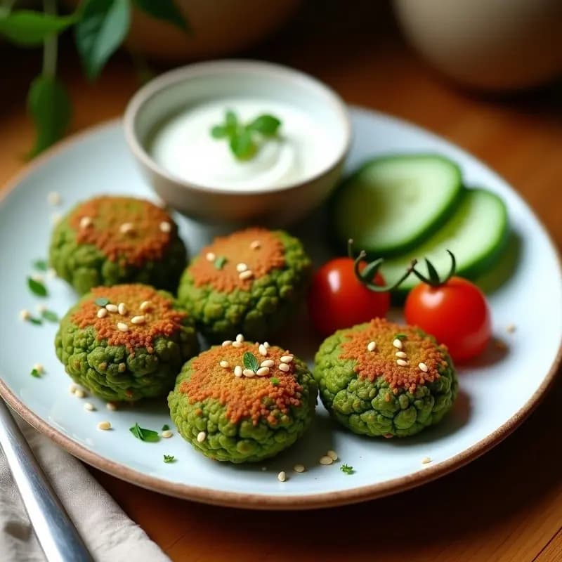 Falafel de Habas y Espirulina: Croquetas Árabes Ricas en Proteína en Airfryer