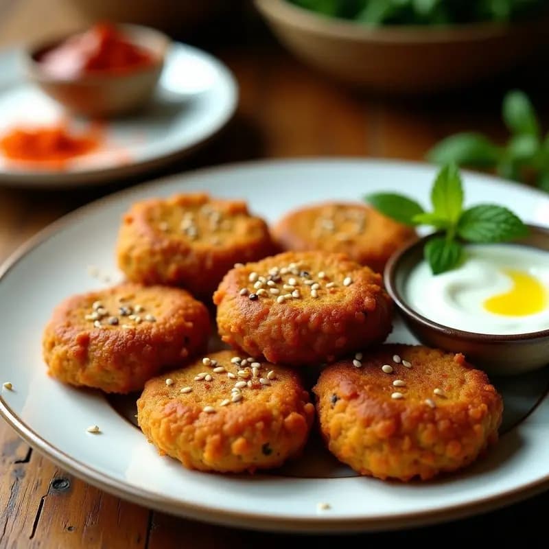 Falafel de Habas con Harissa: Receta Tunisina Picante en Airfryer
