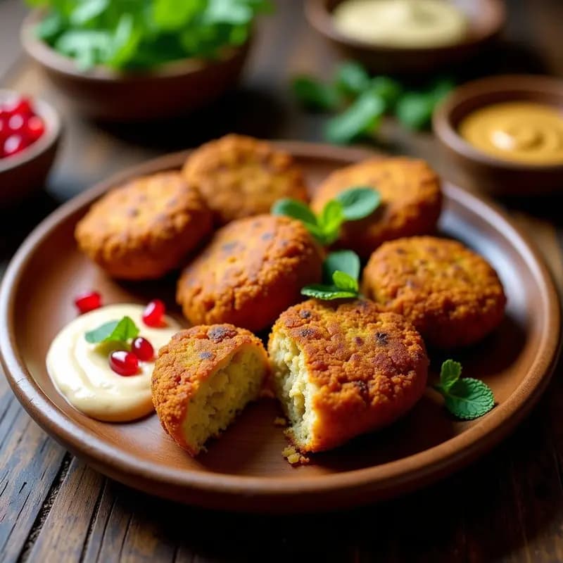 Falafel de Habas al Horno con Tahini y Granada: Receta Libanes Crujiente y Sin Fritura