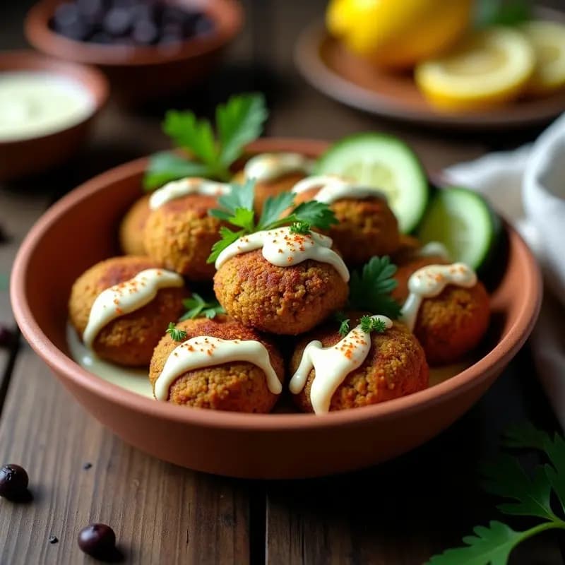 Falafel de Habas Negras con Salsa de Limón y Ajo: Receta Egipcia Sin Gluten