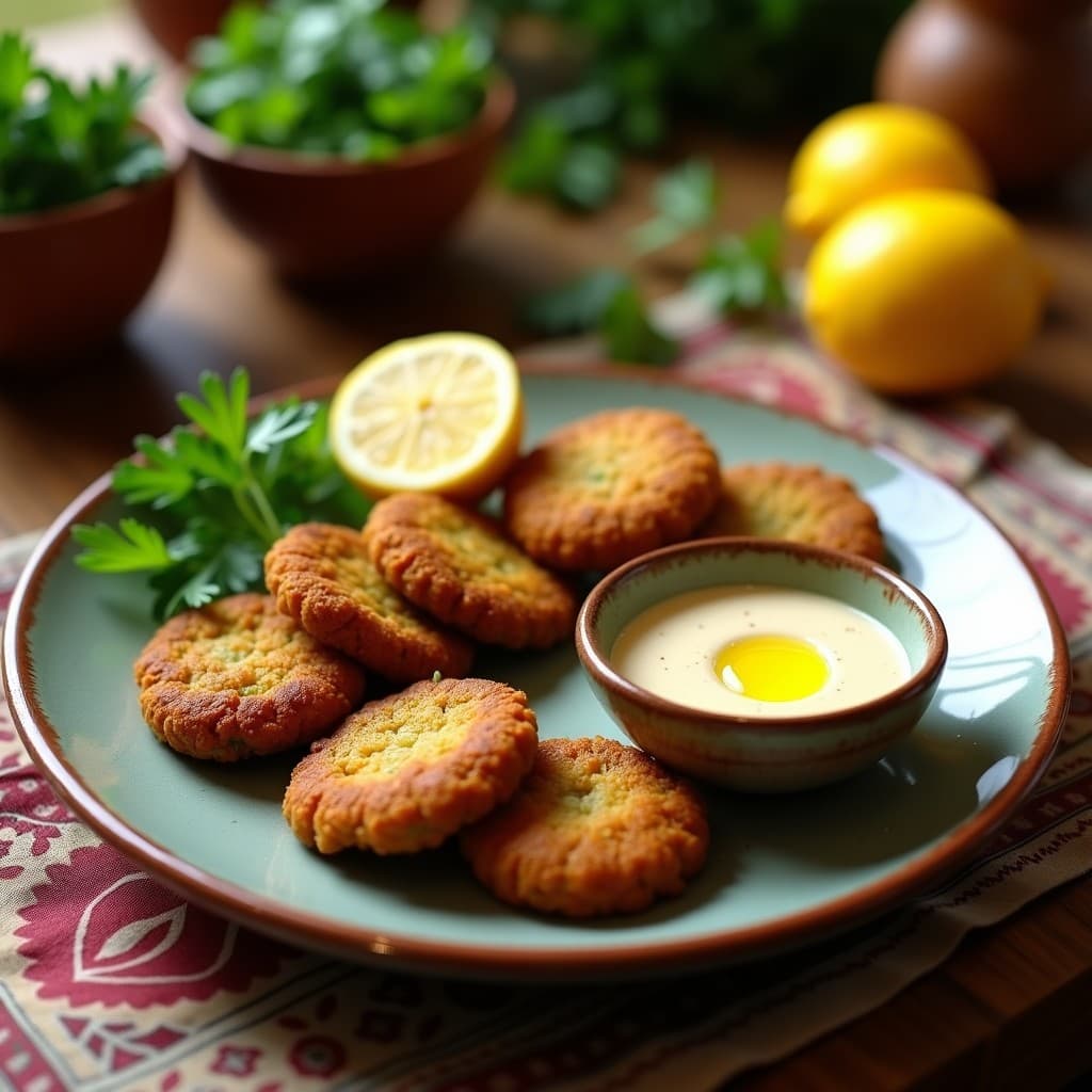 Falafel de Habas y Perejil: Receta Árabe en Airfryer con Salsa de Limón y Ajo