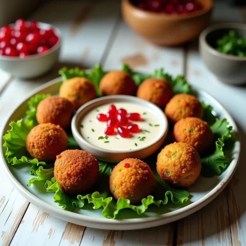 Falafel Libanes de Habas y Perejil con Salsa de Granados: Receta Tradicional y Sin Gluten