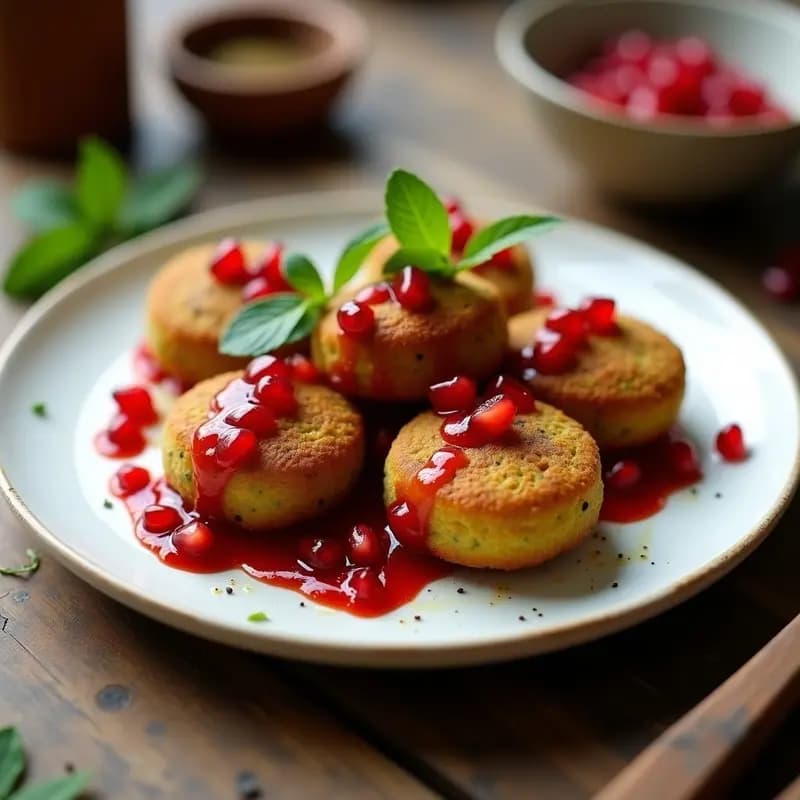 Falafel de Habas con Salsa de Granada y Mentas: Receta Egipcia Fresca y Sin Harina