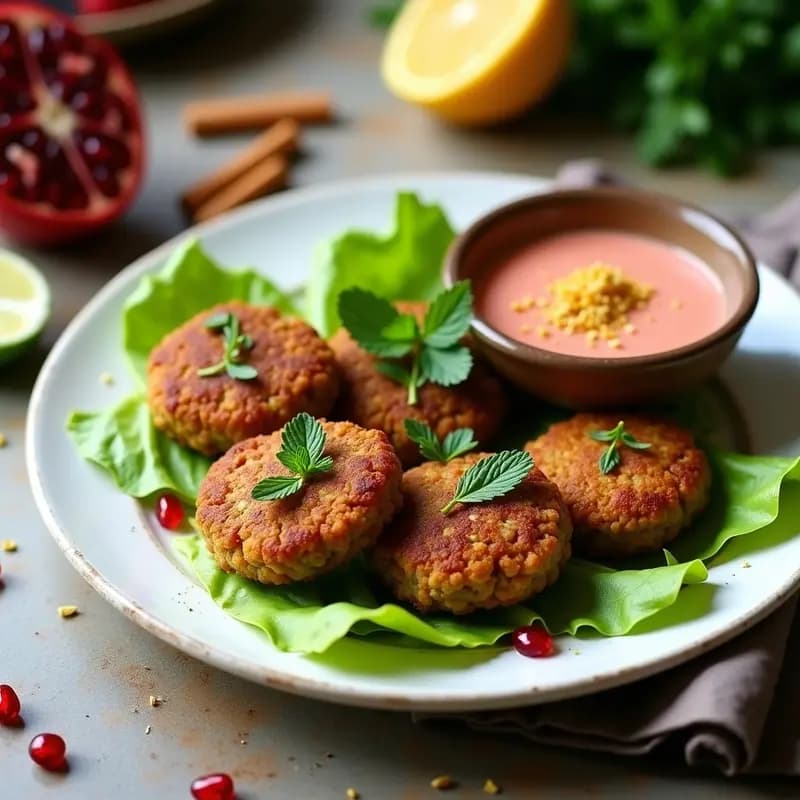 Falafel de Habas con Salsa de Granado y Mentolado: Receta Egipcia Crudivegana en 15 Minutos