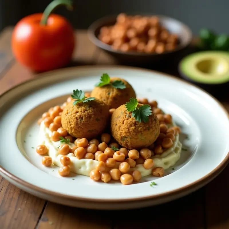 Falafel de Habas con Salsa de Yogur de Coco: Receta Libanesa Crudivegana en Airfryer