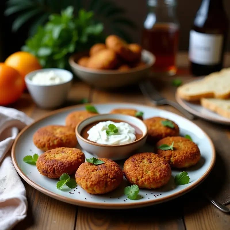 Falafel de Habas con Salsa de Yogur de cocoa: Receta Egipcia en Airfryer y Sin Garbanzos