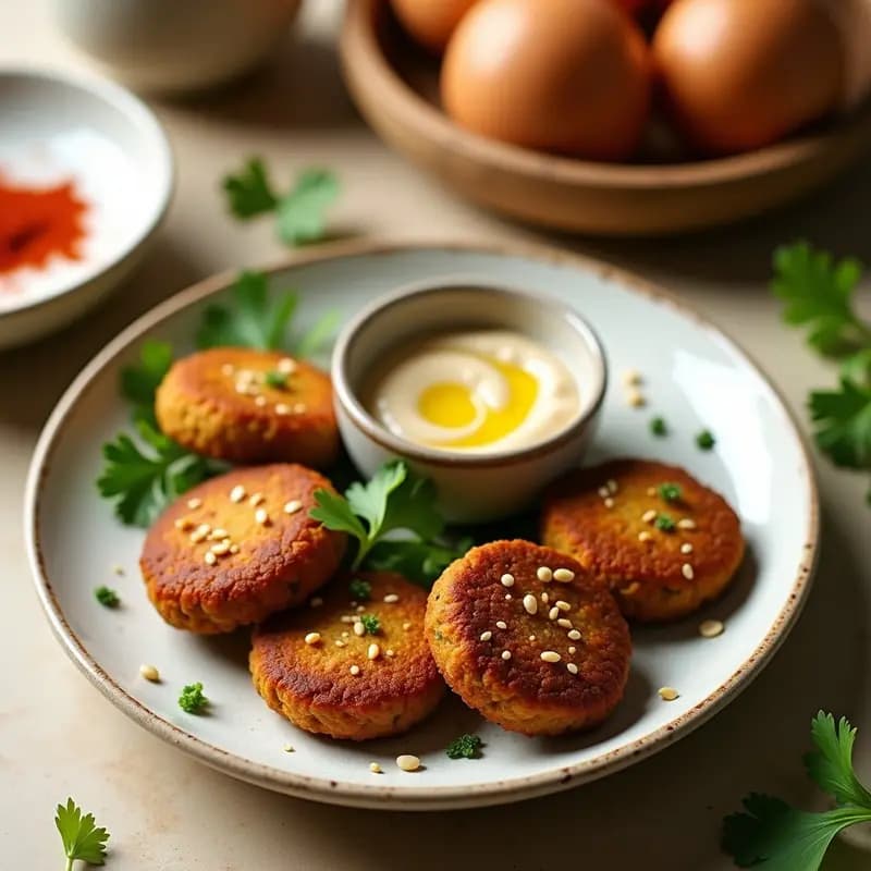 Falafel de Habas con Tahini de Ajo Negro: Receta Egipcia Keto en Airfryer