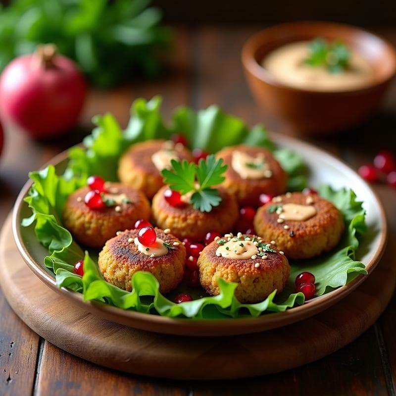 Falafel de Habas al Horno con Salsa de Tahini y Granada: Receta Árabe Sin Gluten
