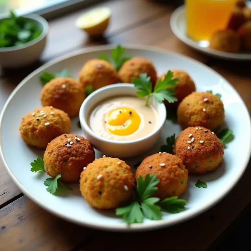 Falafel de Habas con Tahini y Granadilla: Receta Egipcia en Airfryer con Toque Ácido