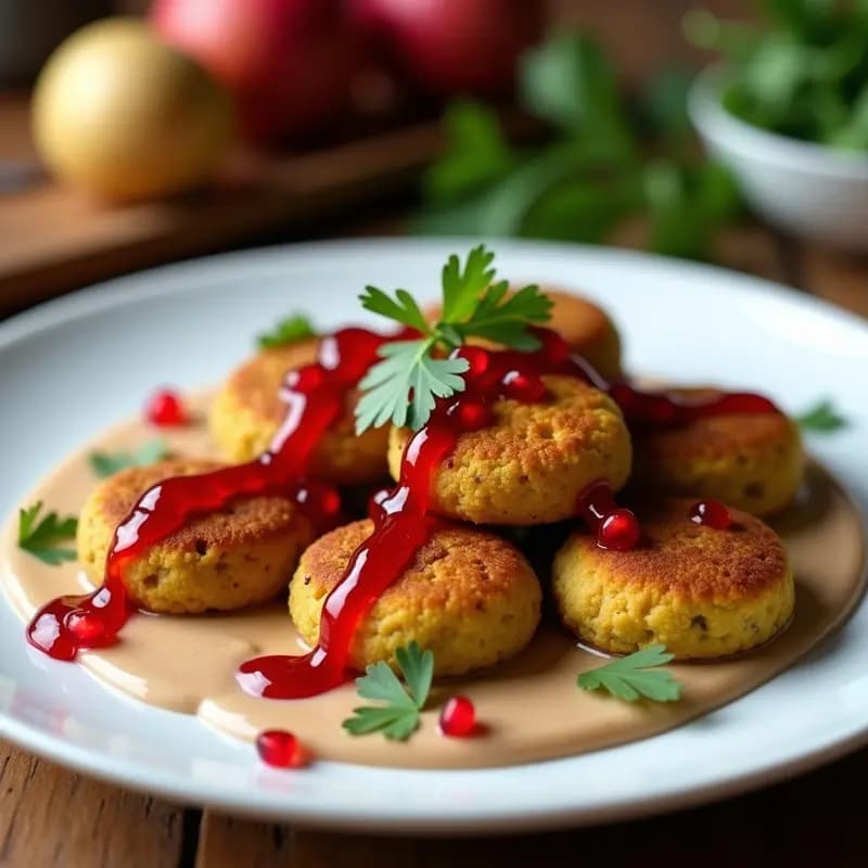 Falafel de Habas con Tahini y Granadina: Receta Libanesa Tradicional en Thermomix