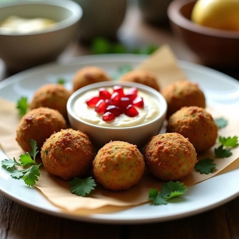 Falafel de Habas con Tahini y Granado: Receta en Thermomix Alta en Hierro