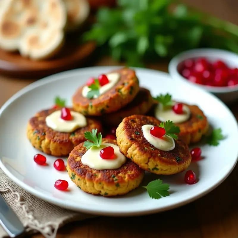 Falafel de Habas con Tahini y Granados: Hamburguesas Árabes en Airfryer