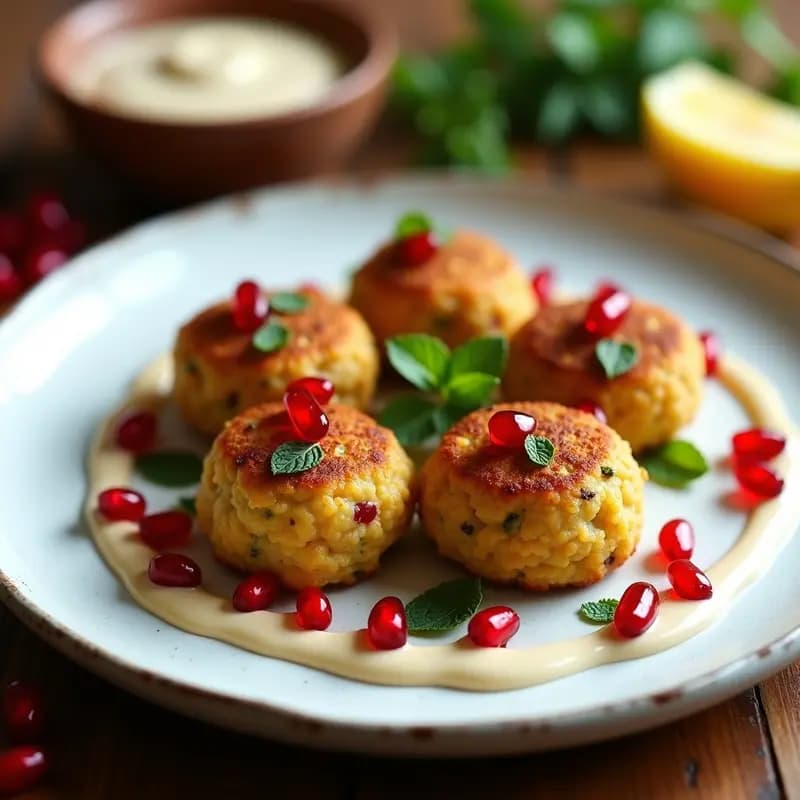 Falafel de Habas con Tahini y Granados: Entrante Libanés Sin Horno y Vegano