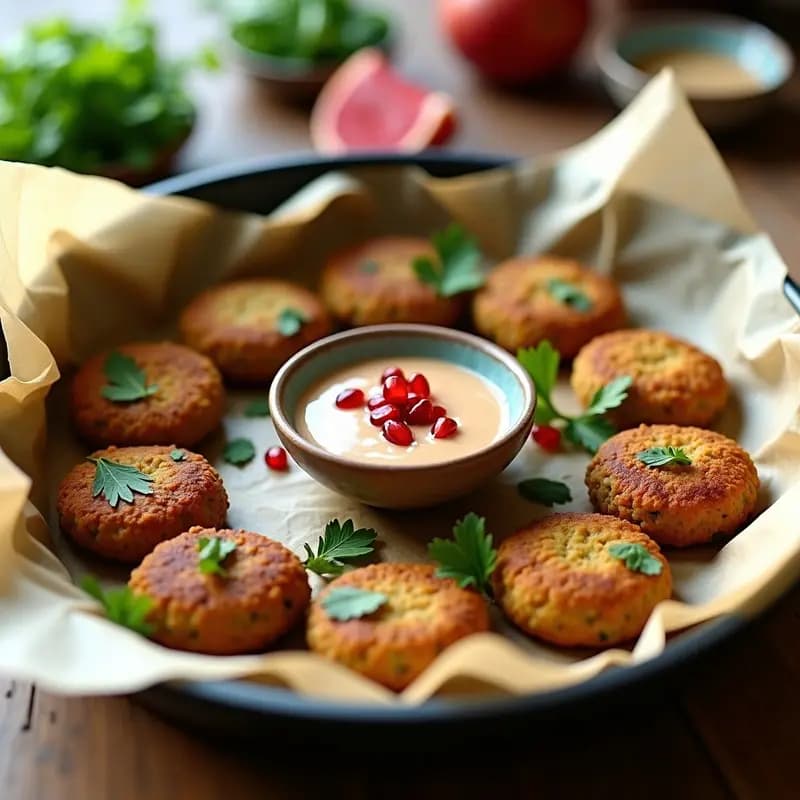 Falafel de Habas con Hierbas y Tahini: Croquetas Árabes al Horno y Sin Aceite