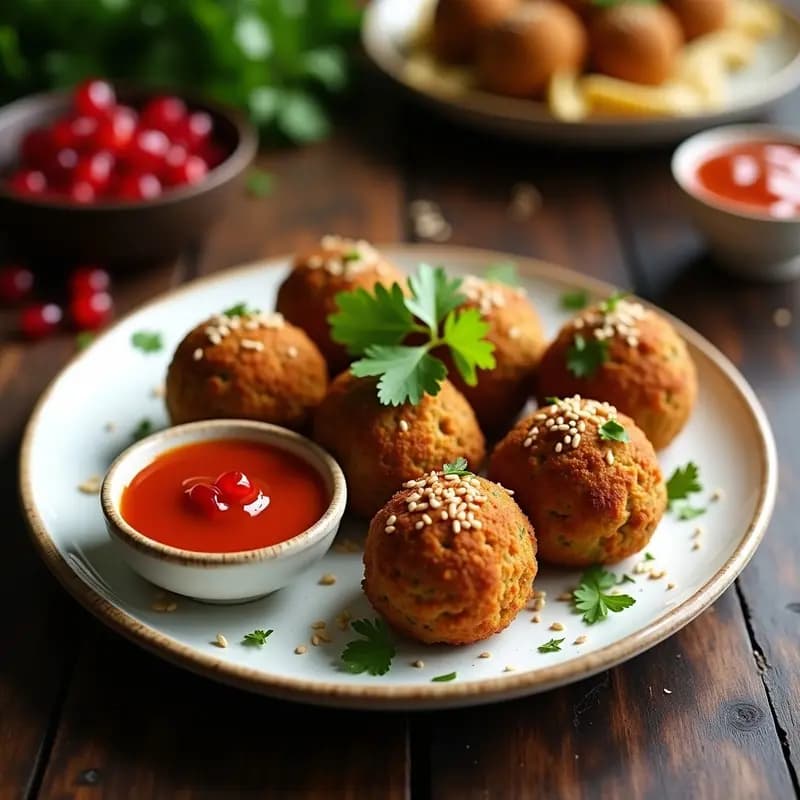 Falafel de Habas con Tamarindo y Granadina: Receta Egipcia Picante y Crujiente