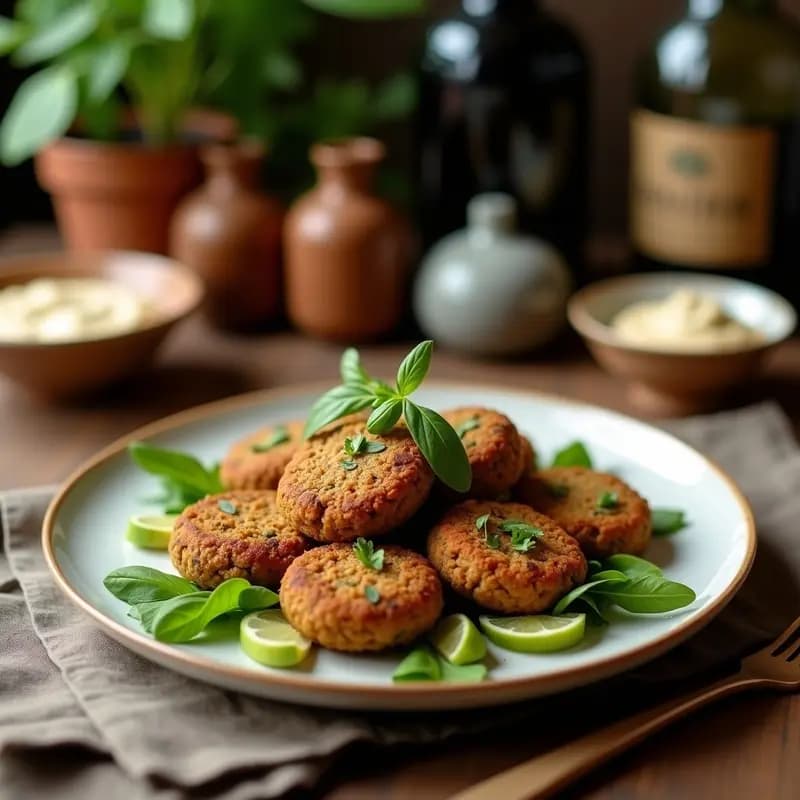Falafel de Habas Tiernas con Tahini de Azafrán: Receta Egipcia en Airfryer y Sin Harina
