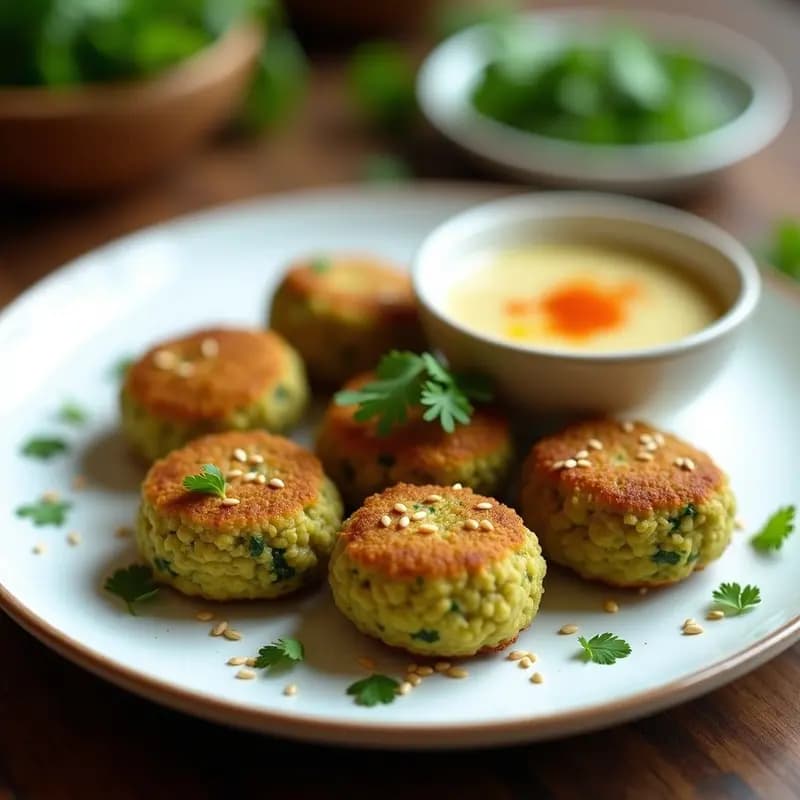 Falafel de Habas Verdes y Cilantro: Croquetas Árabes Sin Gluten en Airfryer para Aperitivo