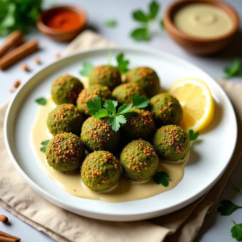 Falafel de Habas Verdes y Cilantro: Aperitivo Árabe Crudivegano y Sin Cocción