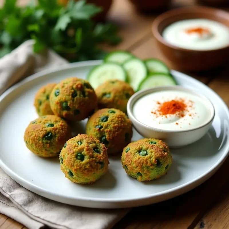 Falafel de Habas Verdes y Espinacas en Airfryer: Entrante Libanés sin Gluten