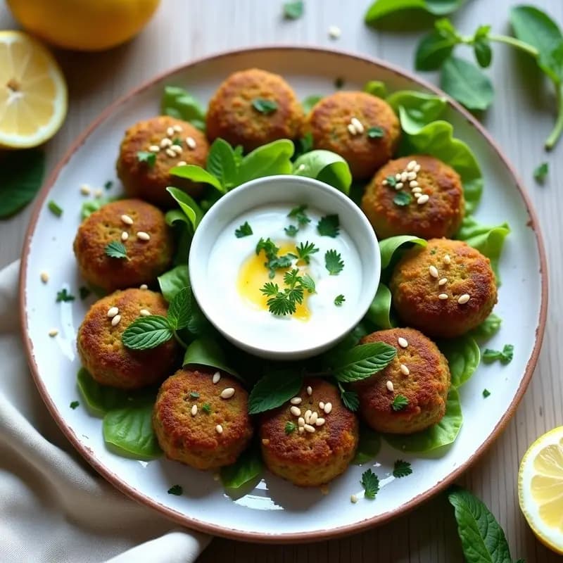 Falafel de Habas Verdes con Salsa de Yogur y Mentas: Versión Fresca del Clásico Árabe