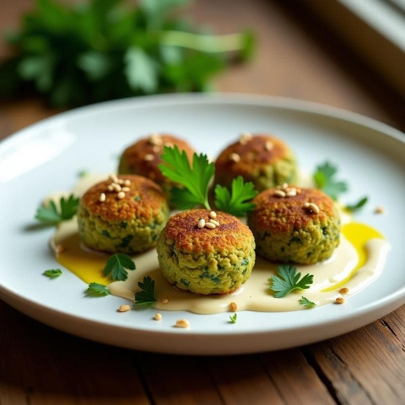 Falafel de Habas Verdes con Tahini: Receta de Oriente Medio Crujiente en Airfryer