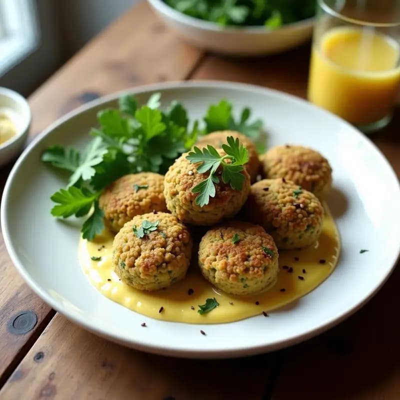 Falafel de Habas Verdes con Tahini y Granadilla: Entrante Egipcio en Airfryer