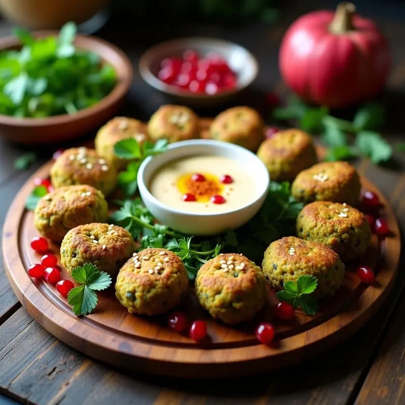 Falafel de Habas Verdes con Salsa de Tahini y Granados: Receta Siria Crudivegana