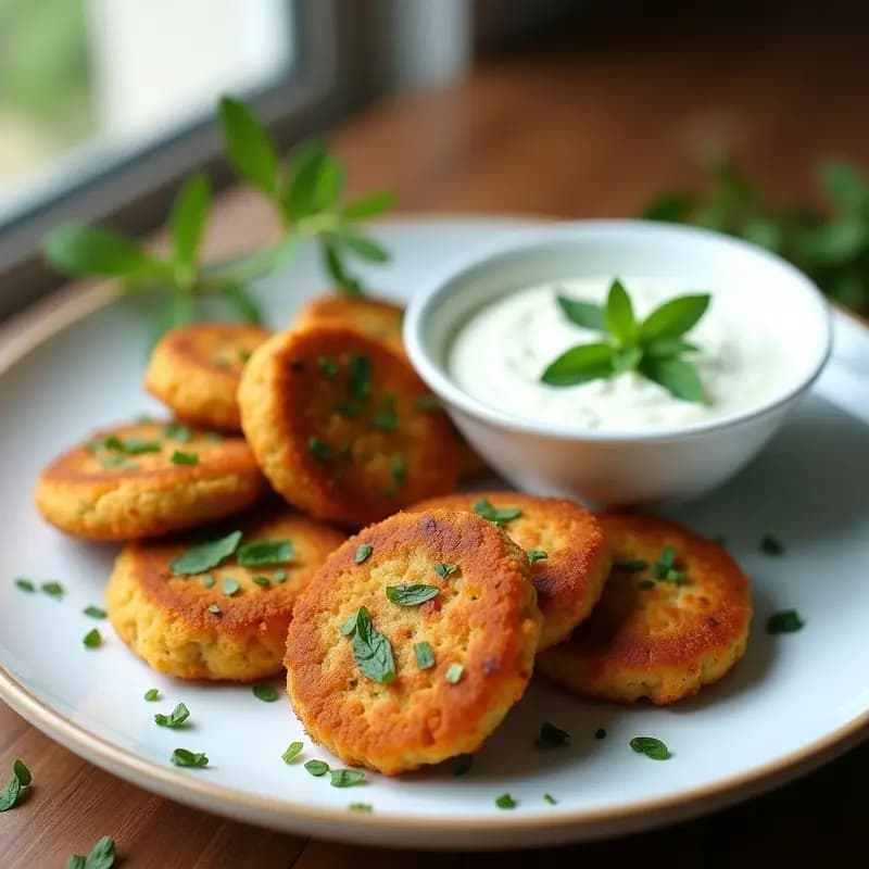 Falafels de Habas con Hierbas Provenzales y Salsa de Yogur de Soja: Receta Libanesas en Airfryer