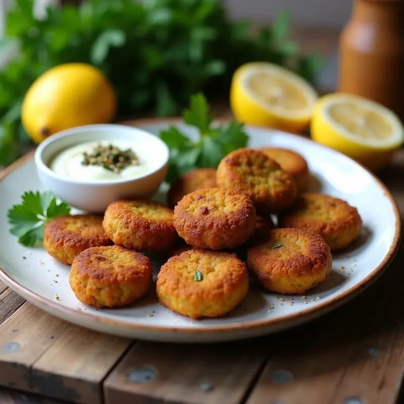 Falafel de Habas con Dip de Yogur de Soja y Zaatar: Receta Libanesa en Airfryer