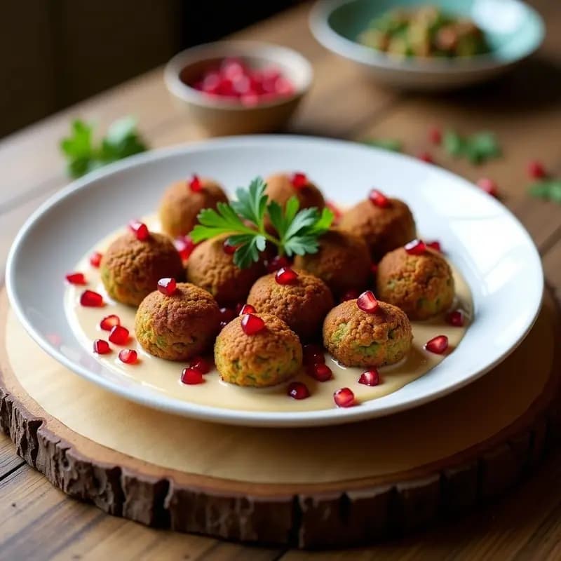 Falafel de Habichuelas Negras con Salsa de Tahini y Granito: Receta Libanes Crujiente en 20 Minutos