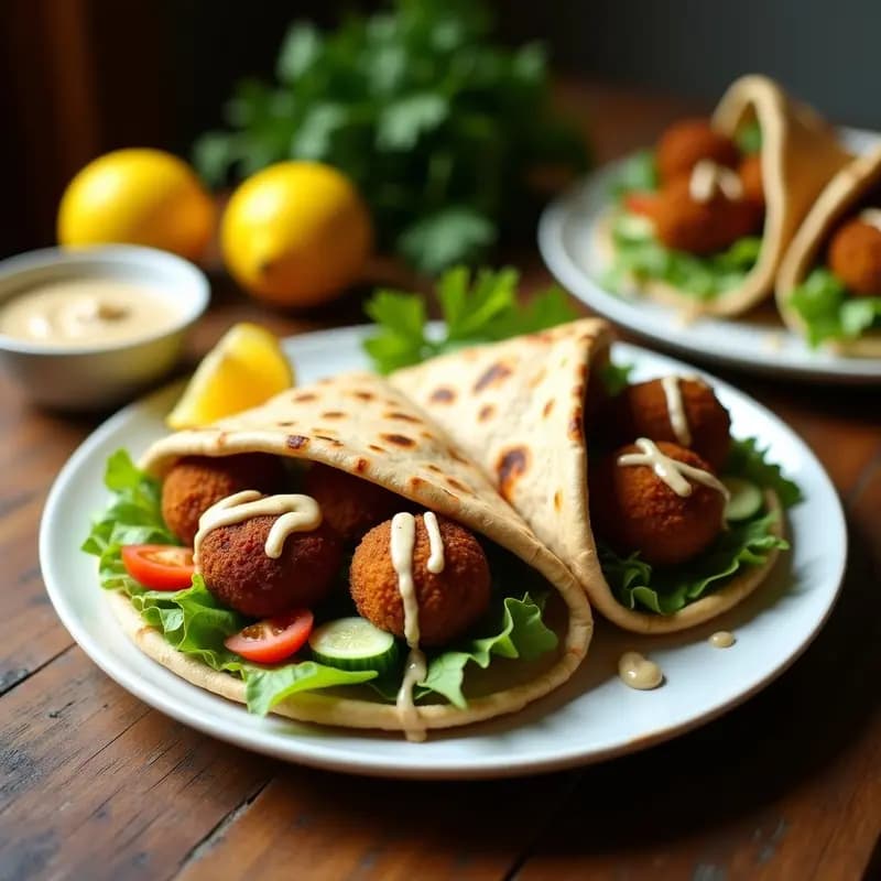 Falafel de Habichuelas con Tahini y Pan de Pita: Receta Egipcia Tradicional en Airfryer