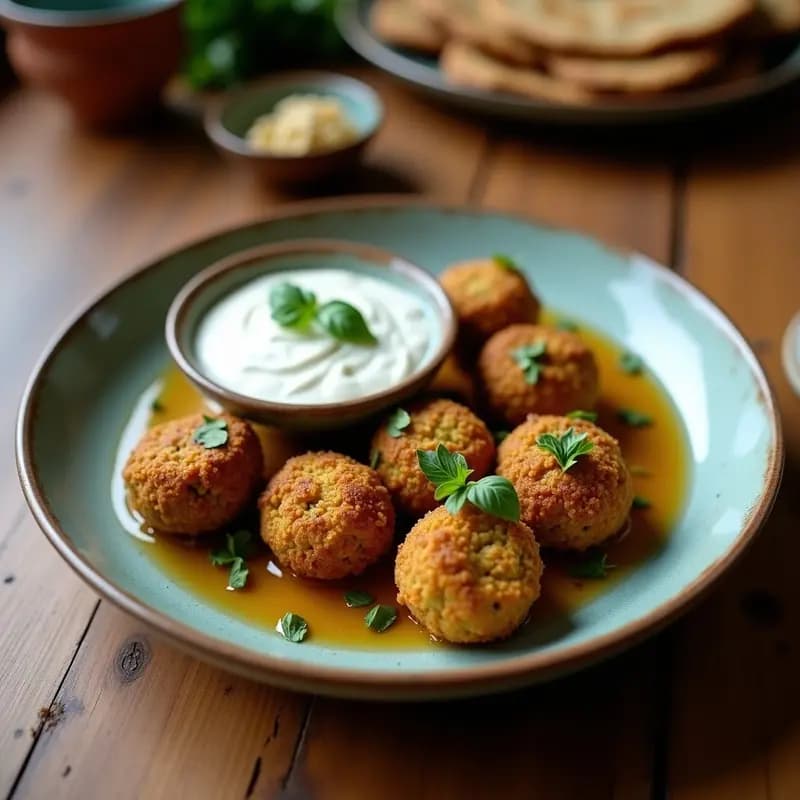 Falafel al Horno con Salsa de Ajo y Yogur de Coco: Receta Medianoriental Sin Freír