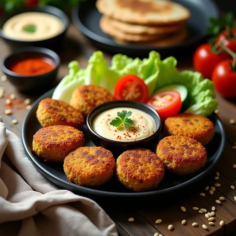 Falafel al Horno con Pan Pita y Hummus: Receta Árabe Crujiente y Vegana