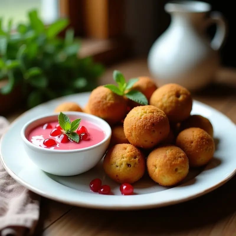 Falafel al Horno con Salsa de Granado y Menta: Receta Libanesa Sin Freír
