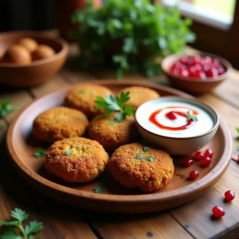 Falafel al Horno con Salsa de Yogur de Soja y Granadina: Receta Libanesas Sin Aceite