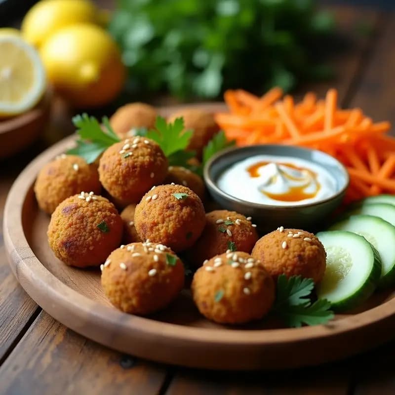 Falafel al Horno con Salsa de Yogur de Soja: Receta Árabe Crujiente y Sin Freír