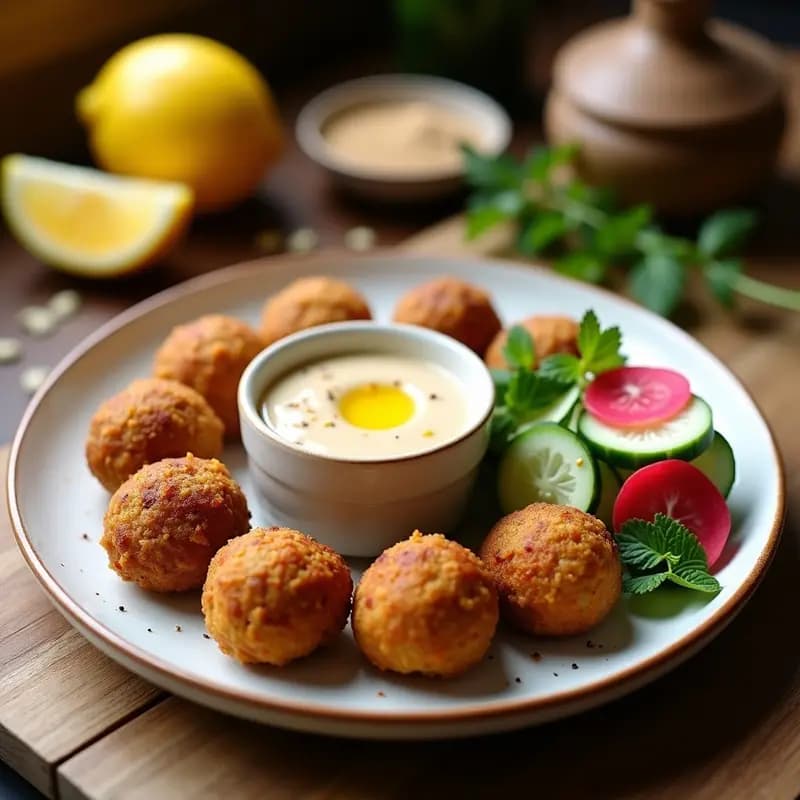 Falafel al Horno con Tahini y Ensalada de Rabanitos: Receta de Oriente Medio Sin Fritura