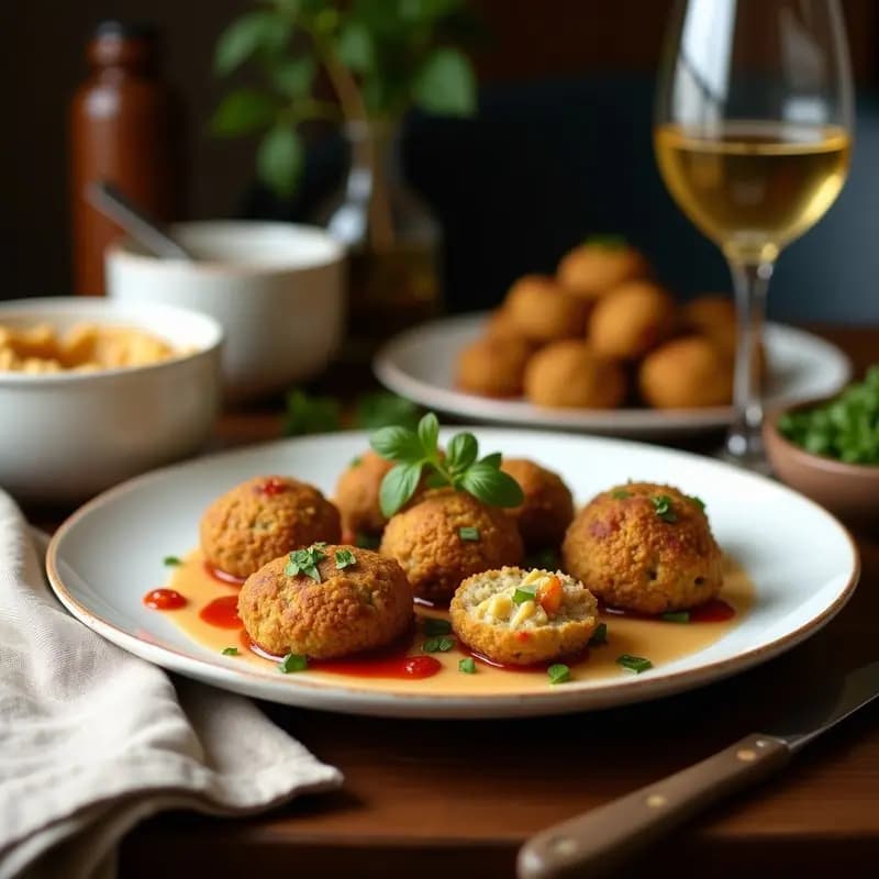 Falafel al Horno con Tahini y Grana de Granada: Receta libanesa Crujiente y Saludable