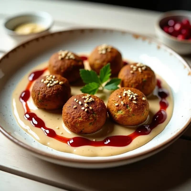 Falafel al Horno con Tahini y Granadina: Receta Libanesas Crujiente y Sin Freír